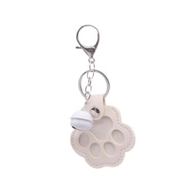 Imagem de MFMEXUL Chaveiro para Animais de Estimação, Lembrança com Design de Desenho Animado, Design de Pata Fofa para Expressar, Branco
