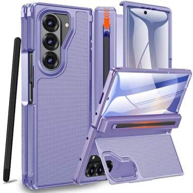 Imagem de NINKI Capa para Samsung Z Fold 7 com suporte para caneta S e Stylus e suporte oculto, capa protetora de tela para celular com dobradiça para Samsung Galaxy Z Fold 7 com compartimento e suporte fino