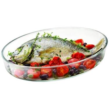 Imagem de Travessa Refratária de Vidro Oval Transparente (1 Peça | 3L)