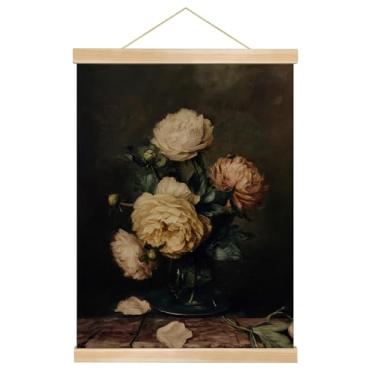 Imagem de You found a duck Impressão em tela de hortênsia azul, 35 x 45 cm, cabide magnético de madeira, moldura de madeira natural (HD017)