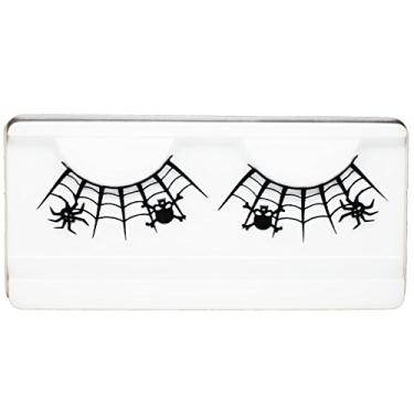 Imagem de EMILYSTORES Cílios de teia de aranha de caveira escura para fantasia de Halloween bruxa fantasma drácula vampiro baile de máscaras cílios 1 par