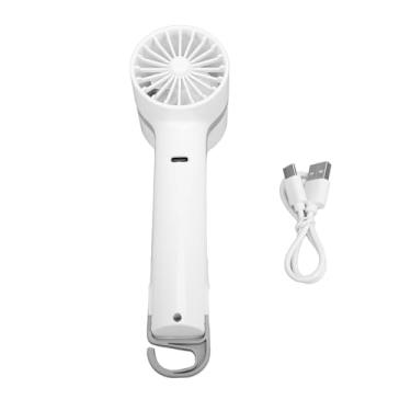 Imagem de Ventilador Portátil Portátil Mini Compressa Fria USB Recarregável Fast Cooling Silencioso Pequeno Ventilador Pessoal para Escritório Ao Ar Livre em Casa Material ABS 160x52x60mm (Branco)