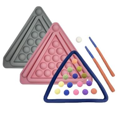 Imagem de Conjunto de bolas de bilhar molde de silicone, mini mesa de bilhar triângulo moldes de choloctae para decoração de bolo de aniversário, enfeite de cupcake de doces