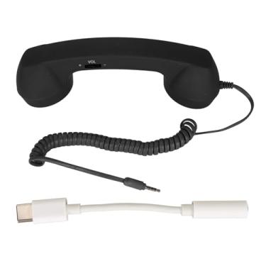 Imagem de Aparelho De Telefone Para Celular, Aparelho De Telefone Retrô Com Conector De 3,5 Mm Receptor De Telefone Celular Receptor Portátil De Fone De Ouvido Antigo Para Telefone Celular(Preto)