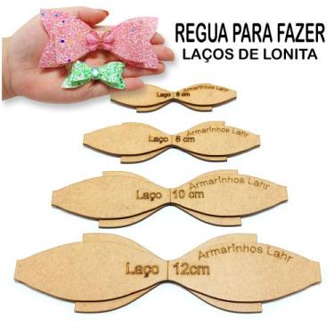Imagem de Kit Gabarito Régua De Fazer Laços Lonita Mdf Cru - armarinhos lahr