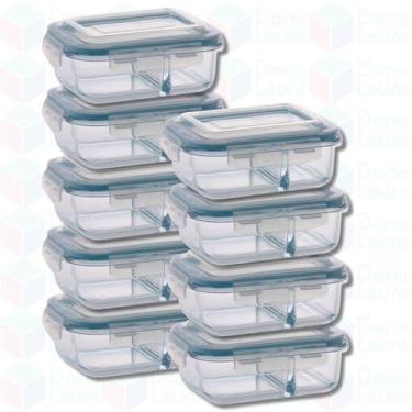 Imagem de 9 Pote de Vidro Hermético com Divisoria p/ Marmita Airfryer - QUALITY 