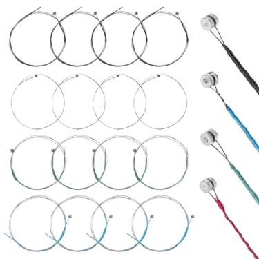 Imagem de Conjunto completo de 16 cordas para violino (G-D-A-E), corda de aço carbono universal com extremidade esférica banhada a cobre para instrumentos violino 4/4 3/4 1/2 1/4