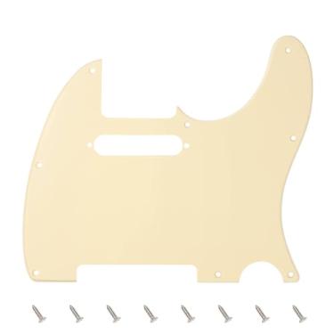 Imagem de Banworks 1 Ply Tele Pickguard 8 furos para guitarra elétrica Pickguard para USA/Mexican Fender Modern Style Standard Tele Telecaster JT/HB-03 Cream