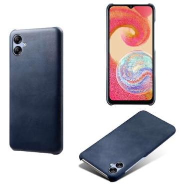 Imagem de Capa para Samsung Galaxy A04e,Proteção contra quedas,Casca de volta de cor sólida simples,Design de couro de imitação de plástico-Blue