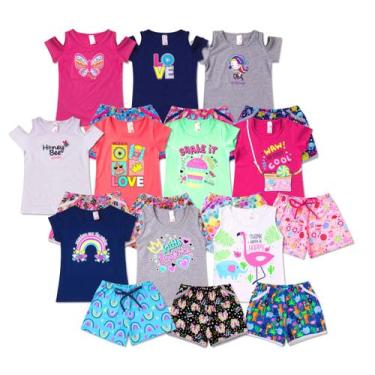 Imagem de Kit 6 Conjunto Infantil Feminino Roupa de Verão Menina - Blest Modas, 
