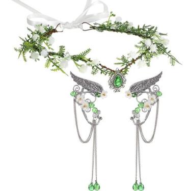 Imagem de Conjunto de cosplay Costume Zeyune Halloween Elves Fairy Flower Crown