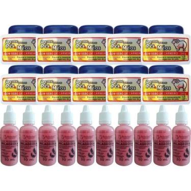 Imagem de Revenda Atacado Kit Pés e Mãos 10 Gotinha 10 Creme Sebo de Carneiro Pa
