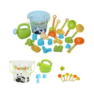 Imagem de Conjunto De Brinquedos De Praia Panda Para Crianças 20 Peças Garrafa D