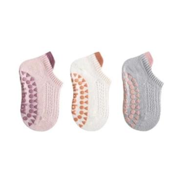 Imagem de Meias Infantis De Malha De Algodão Para Meninos E Meninas, 3 Pares, Re