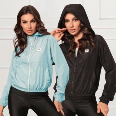 Imagem de Kit 2 Jaqueta Corta Vento Feminina Tactel Secagem Rapida Conforto Com 