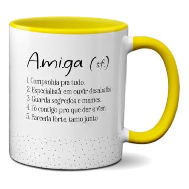 Imagem de Caneca Amiga Significado Parceira Guarda Segredos Tamo Junto (Amarela)