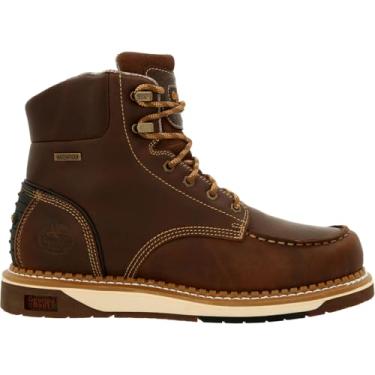 Imagem de GEORGIA BOOT Bota de trabalho AMP LT Wedge impermeável moc-toe, marrom, tamanho 14(W)