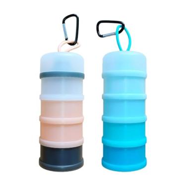 Imagem de Generic 2x Recipientes de Armazenamento de Proteína Recipientes de Fórmula Dispensadores Práticos e Versáteis de Fórmula para Bebês para Treino em Casa e, Vermelho Cinza Azul