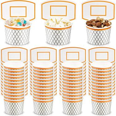 Imagem de Cesta de basquete Copos de lanche decorações de festa de basquete suprimentos de festa de papel infantil copos de lanche descartáveis tigelas de comida para lembrancinhas de aniversário temáticas de
