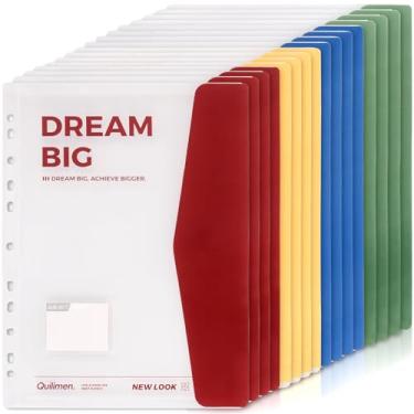 Imagem de Bolso para fichário, pacote com 16 pastas de plástico com fecho apertado 11 furos pastas expansíveis com bolsos para material escolar