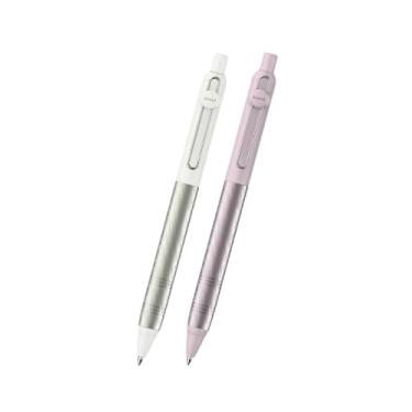 Imagem de TTDLMO Canetas de gel retráteis Zento Flow – Pontas ultrafinas (0,38 mm) e finas (0,5 mm) – Tinta preta – 2 canetas coloridas | Canetas de tinta gel | Canetas de escrita suave | Papelaria japonesa |