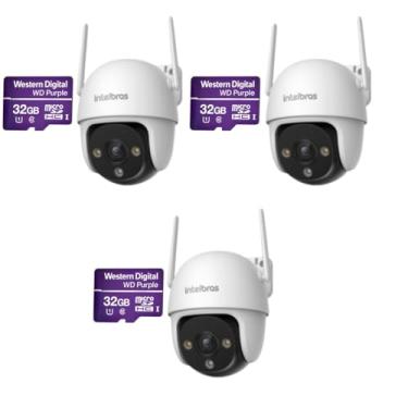 Imagem de Kit 3 Câmeras Inteligente Wifi Intelbras Im7 Full Color 360° Cor Branco - Com Cartão - Intelbras