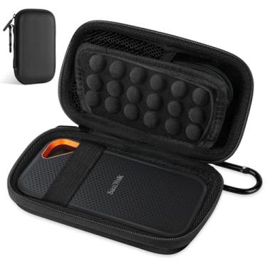 Imagem de AMFUN Capa para disco rígido, capa de disco rígido externo portátil para SanDisk Extreme/SanDisk PRO 500G 1TB 2TB/2,5 polegadas HDD SSD My Passport, bolsa protetora de armazenamento - preta