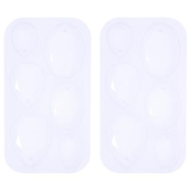 Imagem de Shapenty 6 cavidades em gota d'água e moldes ovais de joias de silicone cabochão com orifício para pendurar para brincos de resina epóxi, pingente, chaveiro, projetos de artesanato (2)