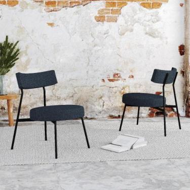 Imagem de Conjunto 2 Poltronas Estofadas Stout Tecido Sintético Est.Preta - Meta