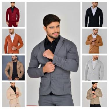 Imagem de Blazer masculino esporte fino slim - DEBATT, Cinza, P