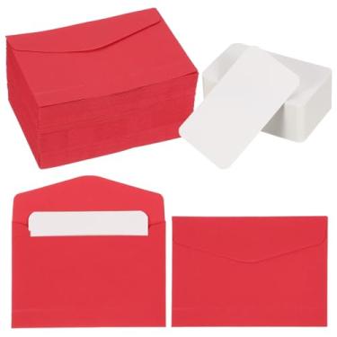 Imagem de PATIKIL Conjunto de 100 mini envelopes com cartões em branco, 11,4 x 8 cm, cartões de notas e envelopes em branco para presente de casamento, convites de formatura, férias, dia de Ação de Graças