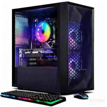 Imagem de Computador desktop para jogos STGAubron Intel Core i5 até 3,7 GHz, GeForce RTX 2060 6G, RAM 16 GB, SSD 512 GB, Wi-Fi, Bluetooth 5.0, 2 ventoinhas RGB, RGB BT Sound Bar, Windows 10 Home