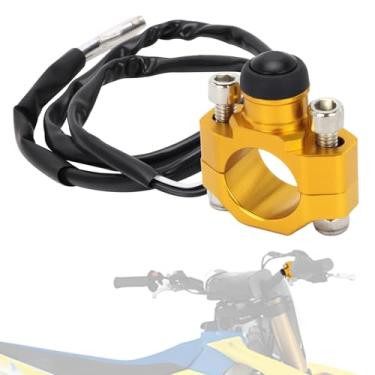 Imagem de IUVWISN Interruptor de parada de motor para motocicleta, botão de partida universal CNC dourado - com placa traseira de montagem|para Dirt Pit Mini Bike ATV MX Motocross Scooter Quad|Operação estável