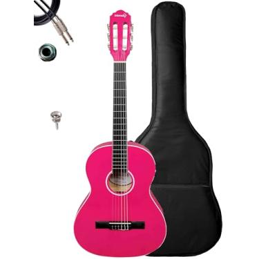 Imagem de Violão Eletroacústico Giannini N6 P/Canhoto + Acessórios (Pink Glossy)