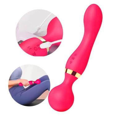 Imagem de Massageador Vibrador Intimo Feminino Elétrico Portátil Ponta Dupla 2 V