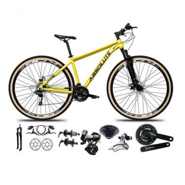 Imagem de Bicicleta Aro 29 Absolute Nero 5 Shimano Altus 24v Freios Hidráulicos Garfo Com Trava Pneu Com Faixa Amarelo Tam 15