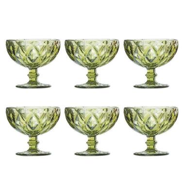 Imagem de Conjunto 6 Taças Coquetel Diamante Verde 310Ml Class Home
