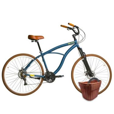 Imagem de Bicicleta BLITZ Aro 29 Terral Beach Cruiser Alumínio SH 21v Freio á Disco + Cestinha e cadeado (Azul, 18)