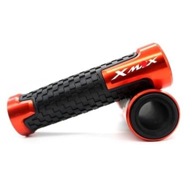 Imagem de Acessórios de motocicleta Alumínio CNC Pegas de Mão Tampa de Extremidade da Barra Compatível com Y&AMAHA Xmax 125 250 300 400 X MAX (A-Orange)