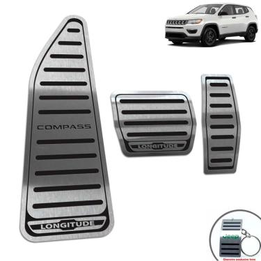 Imagem de Descanso + Pedaleira Aço Inox Jeep Compass Longitude Preto