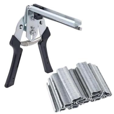 Imagem de Kit de alicate de anel de unha tipo M com 600 peças de clipes M, anel de porco, galinha, pato, ganso, cão, gato, coelho, animal, gaiola para gaiolas de animais/cercas de arame, ferramentas manuais de