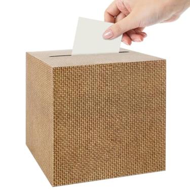 Imagem de Lemicin Caixa de cartão com impressão de serapilheira de 19 cm, porta-presente, porta caixa de recebimento de caixa neutra kraft para sorteio de fraldas para chás de bebê, chá de panela, aniversário