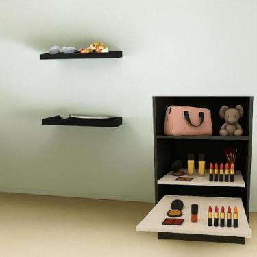 Imagem de Kit 2 Prateleiras Retas 25x8 1 Prateleira Deslizante 35x35  Ideal para