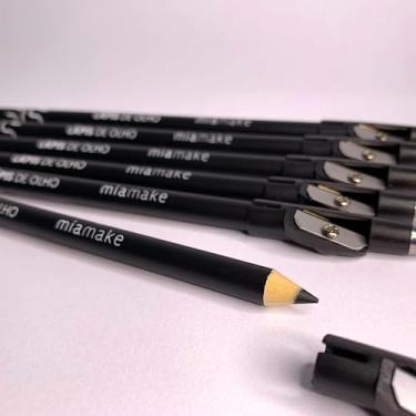 Imagem de Kit 6 Lápis de Olho, Delineador preto com apontador, Longa Duração, Uso Profissional