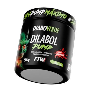 Imagem de FTW Diabo Verde Dilabol Pump 300g, Pré-Treino em Pó com Beta-Alanina, Arginina, Taurina, Tirosina, Zinco e Cromo, Sem Cafeína, Suplemento Alimentar (300g | Sabor Maçã Verde)