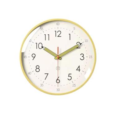 Imagem de Relógio de parede, sala de estar, sala de jantar, quarto, relógio de parede silencioso, relógio doméstico branco, adequado para sala de estar, estudo, quarto, escritório. Para decoração de casa