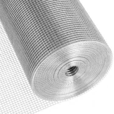 Imagem de Pano de hardware 1/10.2 cm 20.3 cm x 6.1 m galvanizado após soldagem calibre 23, rolo de malha de arame rolo de malha de arame rolo de malha de arame para galinheiro/cercas de galinheiro, cercas de