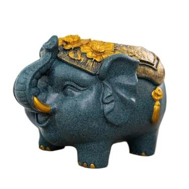 Imagem de Porta-lenços fofo caixa de lenços para casa sala de estar elefante caixa de papel de mesa de café caixa de lenços para sala de jantar quarto vaidade bancada porta-lenços