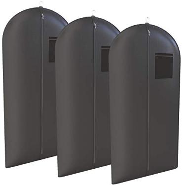 Imagem de Pacote com 3 sacos de viagem da Suit Garment – Resistente, leve – 122 x 61 cm – por suas bolsas, Preto, One_Size