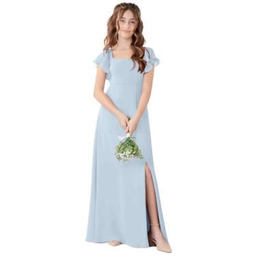 Imagem de Vestido Flower Girl Jirocum JR001 Chiffon Empire com fenda de cintura
